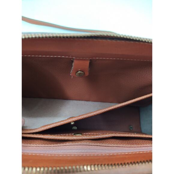 Dooney & Bourke Brown Gray Pebbled Leather Top Handle Satchel Shoulder Bag - Picture 16 of 16